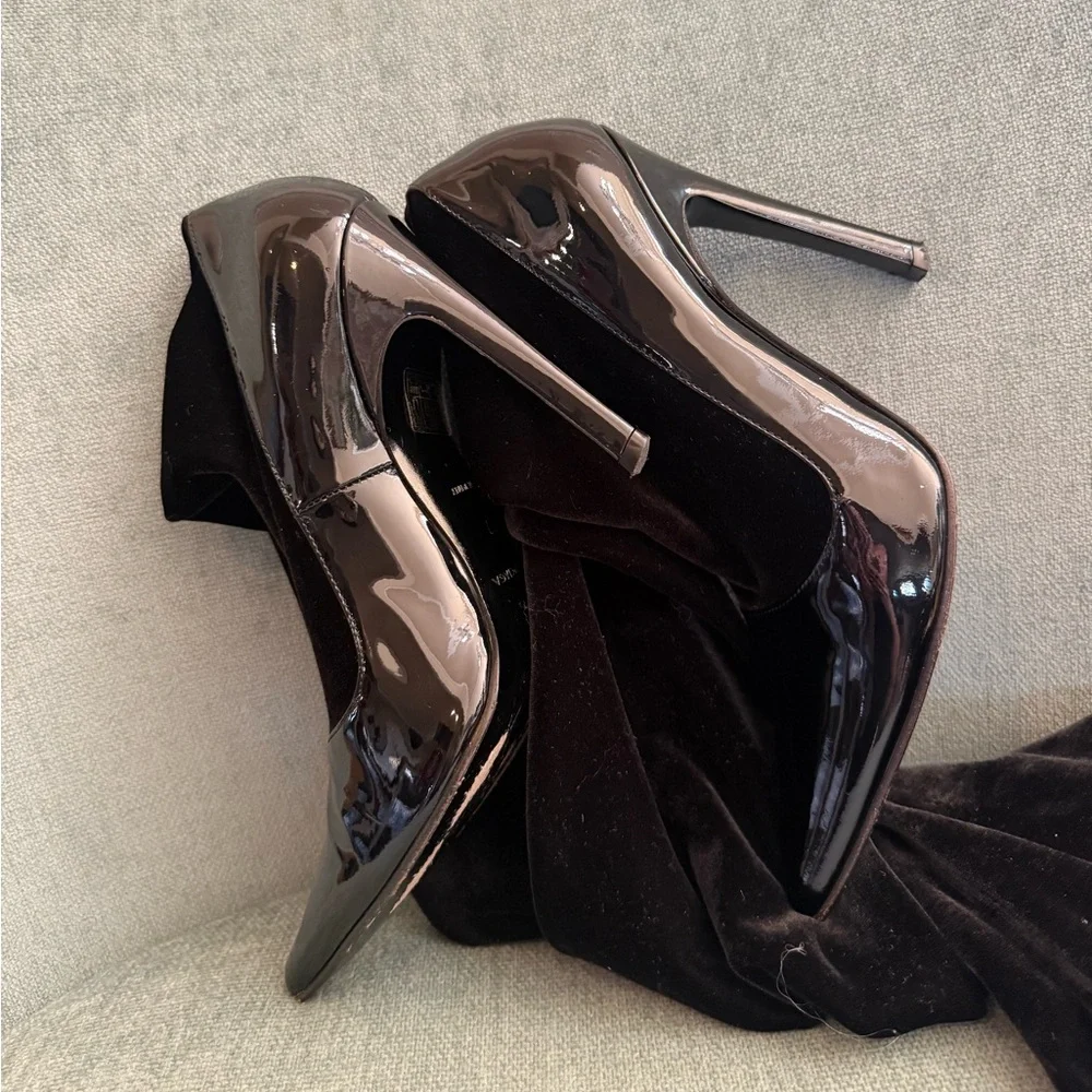 Balenciaga Velvet Thigh High Boots 37 Black - Picture 12 of 17